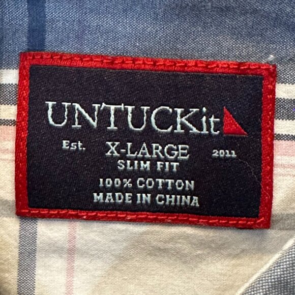 UNTUCKit Plaid Button Down Casual Dress Shirt Cotton Slim Fit XL Office Work - Picture 5 of 5